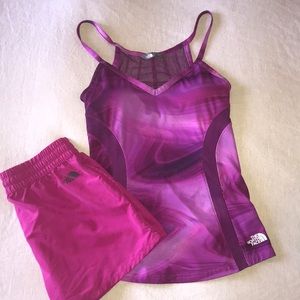 North face tank & short set Small EXC condition